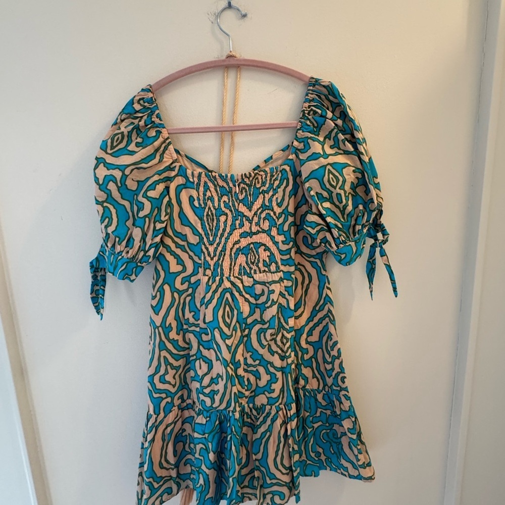 Anna Cate Green and blue Patterned Dress - Picture 3 of 3